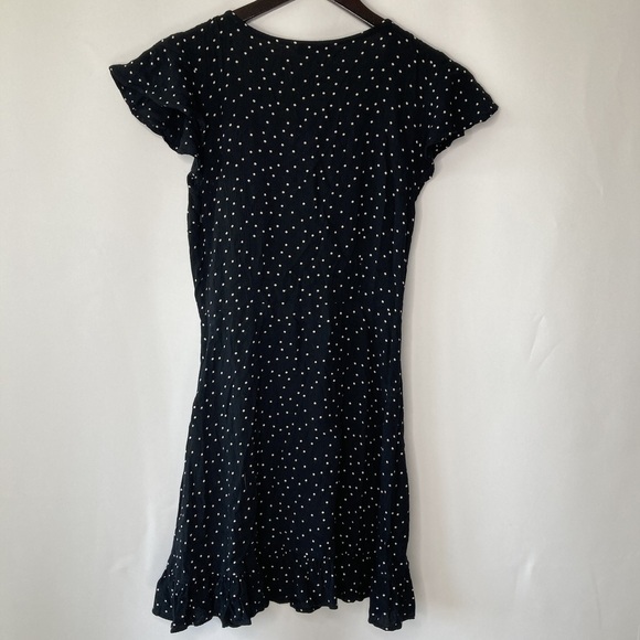 AEO Women's Black Poker Dot Pattern Wrap Mini Dress Size XS - Picture 5 of 13
